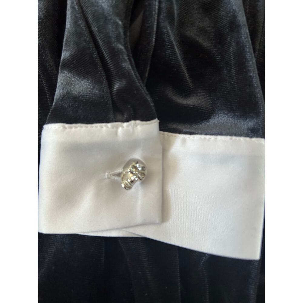 ModCloth Black Velvet Dress – L – Skull Button Goth Wednesday Style - Picture 4 of 6